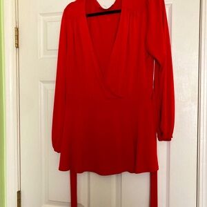 Red wrap top